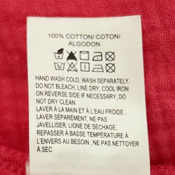 Lucky Brand Pink Split Back Hem Long Sleeve Button Down Shirt Top Size S/P - Picture 9 of 9